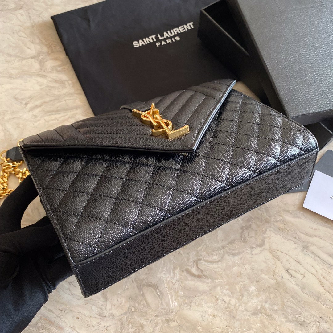Y Envelope Medium Bag In Mix Matelasse Grain De Poudre Embossed Leather