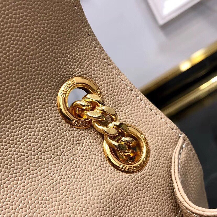 Y ENVELOPE MEDIUM BAG IN MIX MATELASS�� GRAIN DE POUDRE EMBOSSED LEATHER