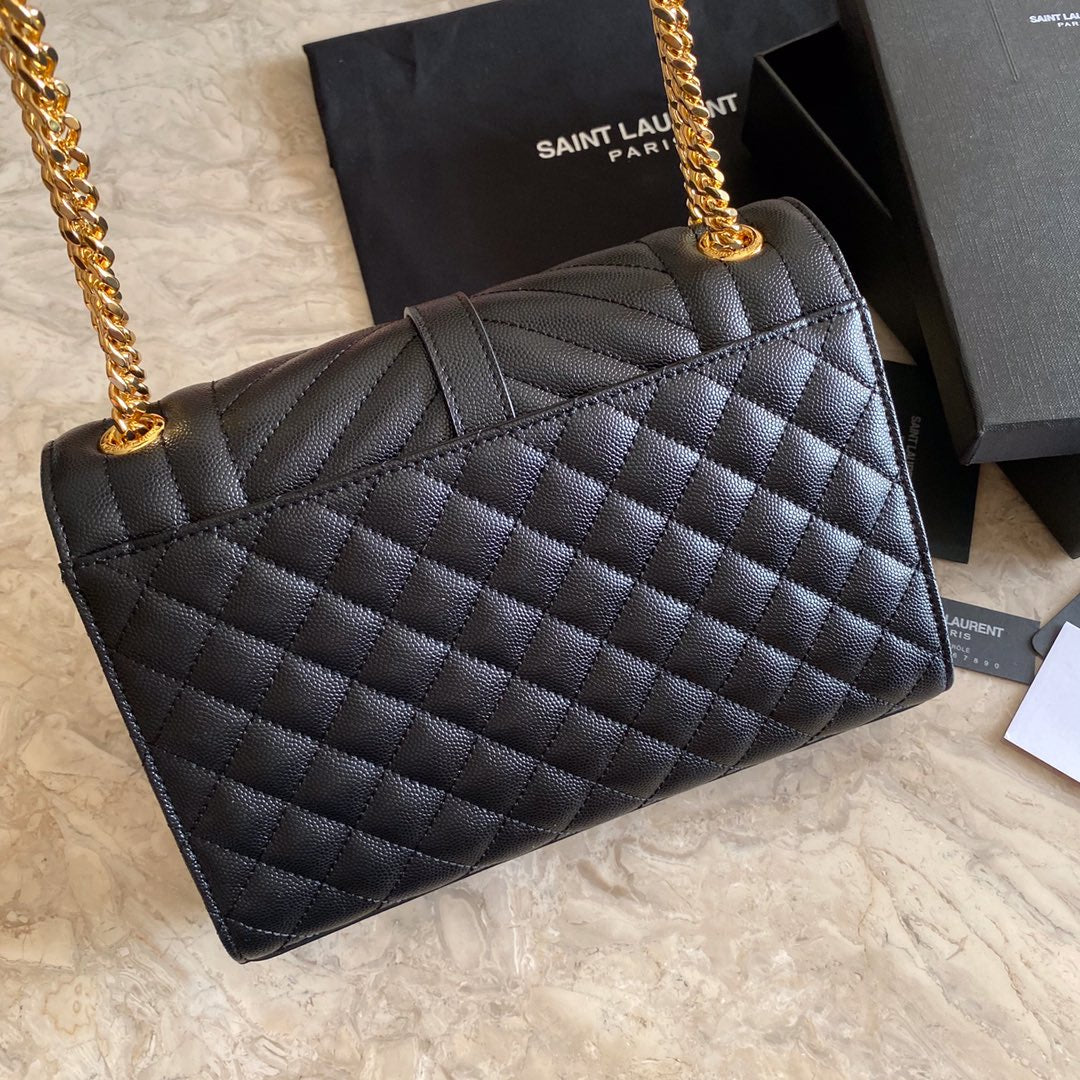 Y Envelope Medium Bag In Mix Matelasse Grain De Poudre Embossed Leather