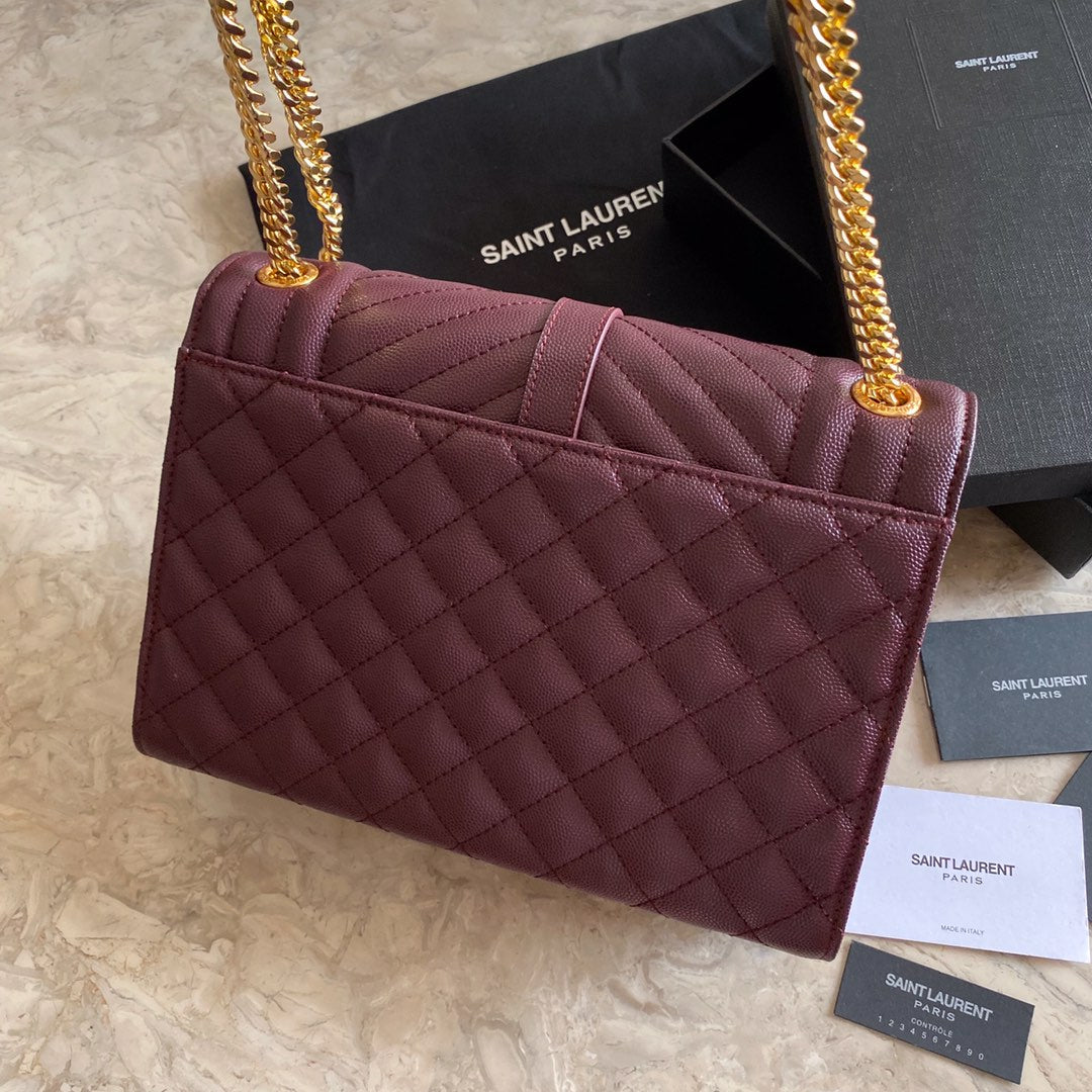 Y Envelope Medium Bag In Mix Matelasse Grain De Poudre Embossed Leather