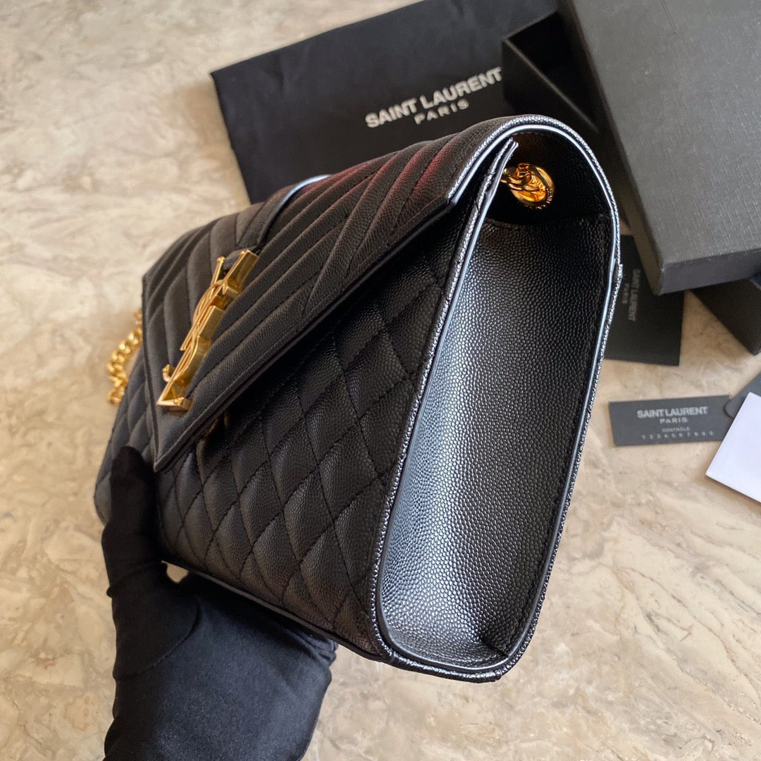 Y Envelope Medium Bag In Mix Matelasse Grain De Poudre Embossed Leather