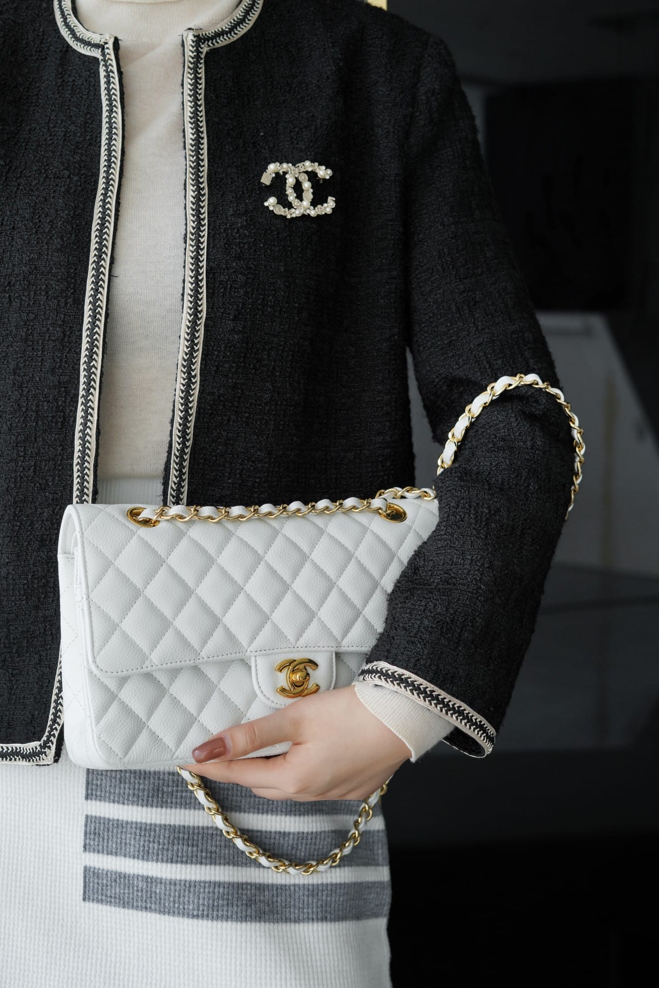 CC CF25 Classic flap bag Caviar leather