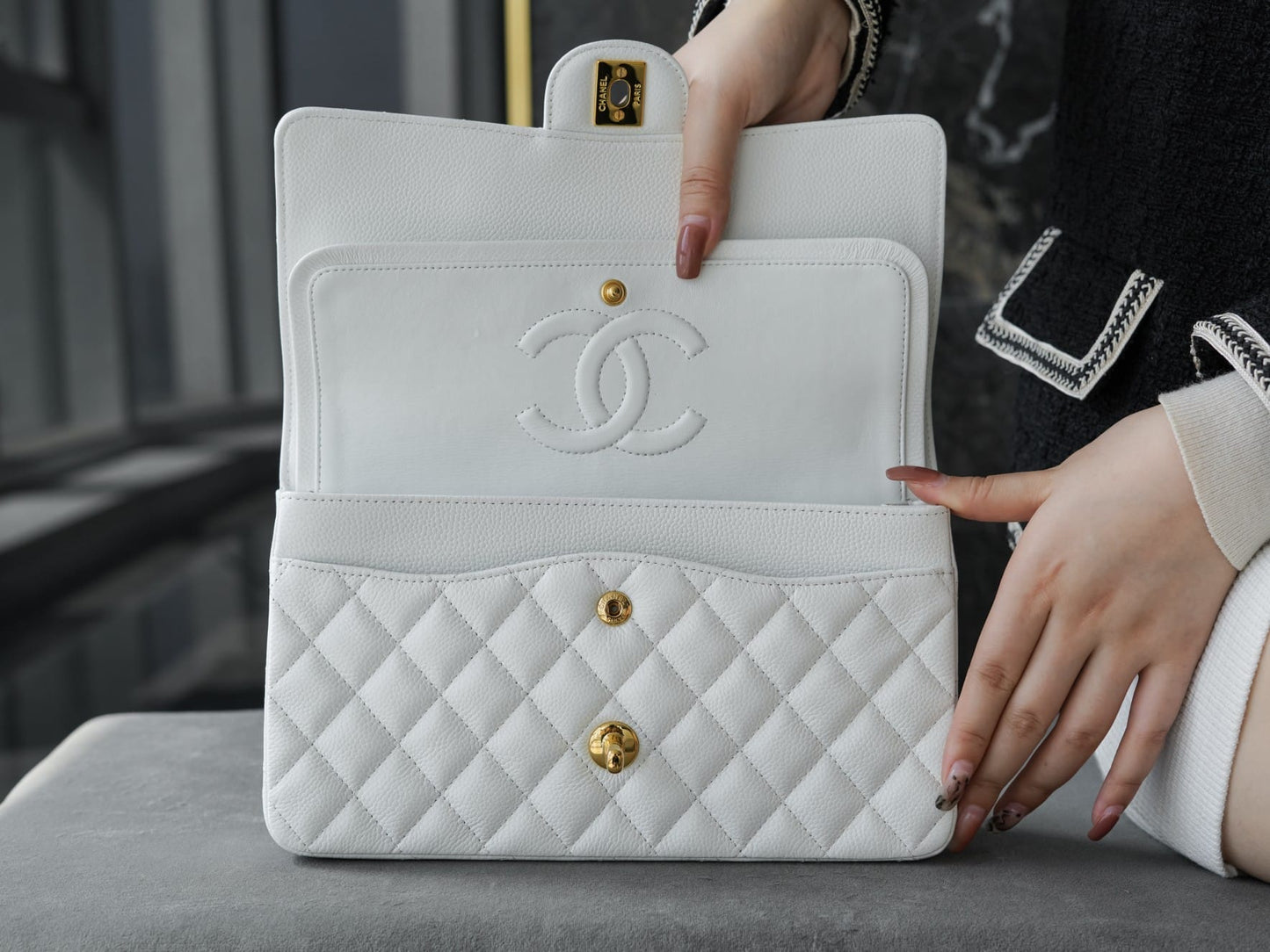 CC CF25 Classic flap bag Caviar leather