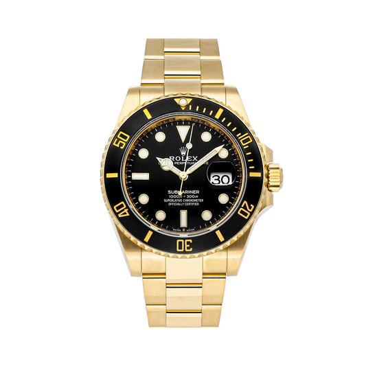 RLX Perpetual Submariner Date 41mm Black Dial Yellow Gold 126618LN