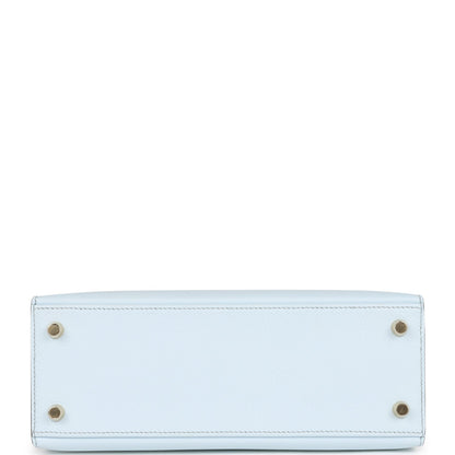 H Special Order (HSS) Kelly Sellier 25 Bleu Brume and Bleu Glacier Epsom Brushed Gold Hardware