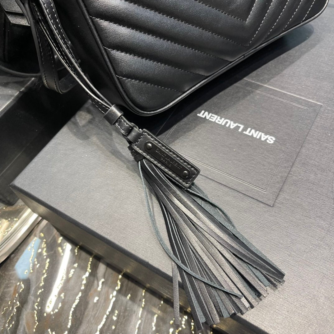 Y Lou Camera Bag Black With Metal Hardware