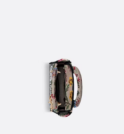 MINI LADY D-LITE BAG Pink Multicolor D Petites Fleurs Embroidery