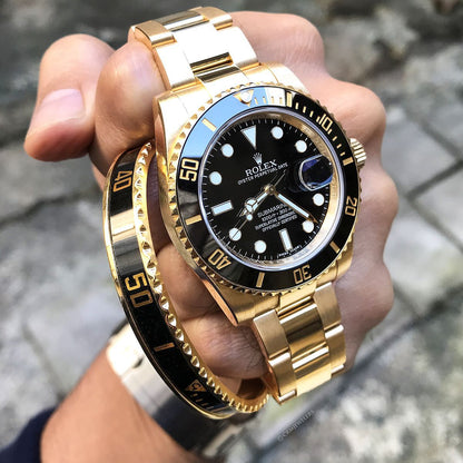 RLX Perpetual Submariner Date 41mm Black Dial Yellow Gold 126618LN