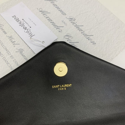 Y Loulou Bag Matelasse Y Leather Gold-tone Medium Black
