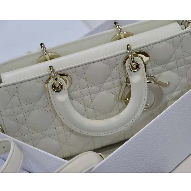 CD Women CD Lady D-Joy Bag Latte Cannage Lambskin