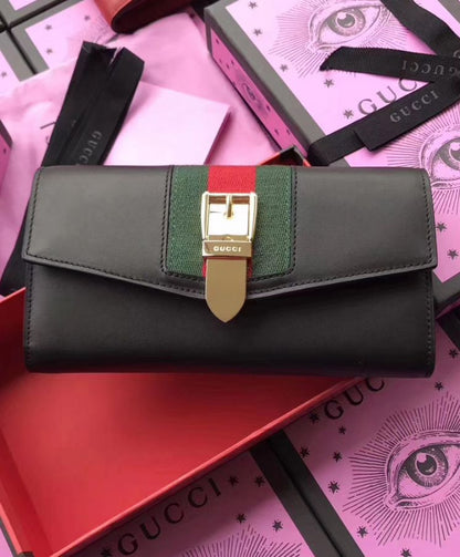 GG Sylvie leather continental wallet 476084