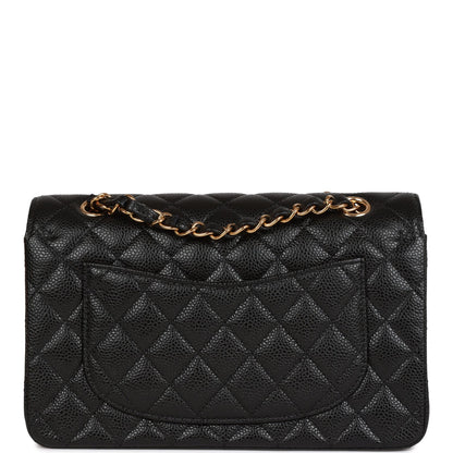 CC Small Classic Double Flap Black Caviar Gold Hardware