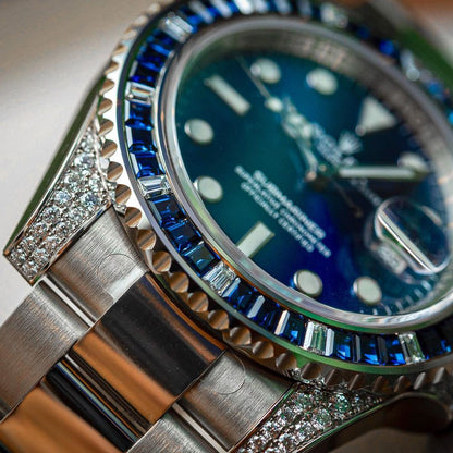 Rlx Submariner Date 116659 SABR 18K White Gold Diamonds Sapphires UNWORN