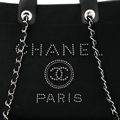 cc Canvas Pearl Medium Deauville Tote Black