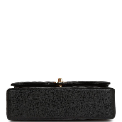 CC Small Classic Double Flap Black Caviar Gold Hardware