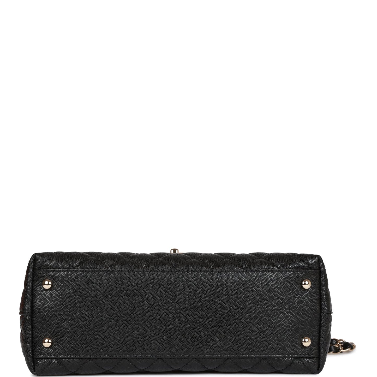CC Small Coco Handle Flap Bag Black Caviar Light Gold Hardware