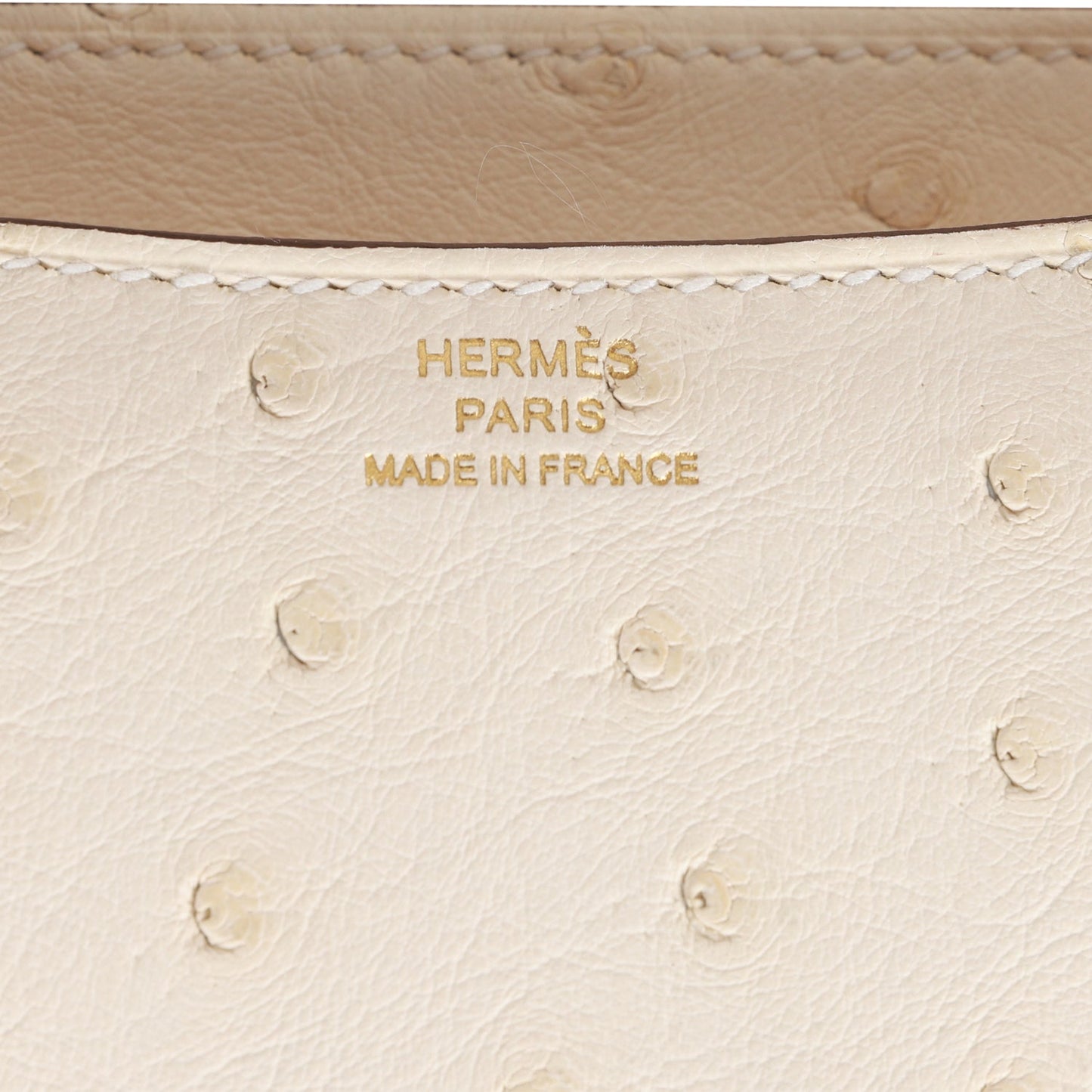 H Constance 18 Nata Ostrich Gold Hardware