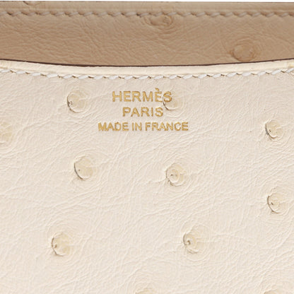 H Constance 18 Nata Ostrich Gold Hardware