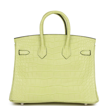 H Birkin 25 Jaune Bourgeon Matte Alligator Palladium Hardware