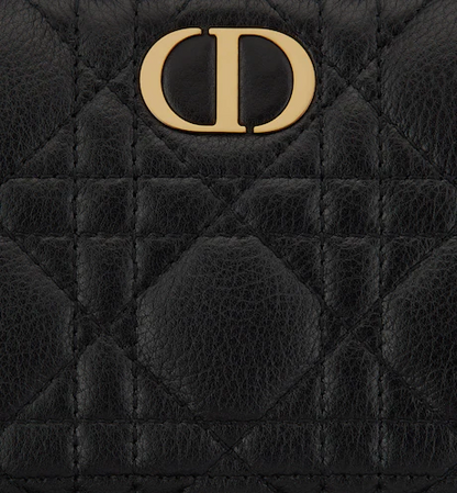 D CARO VOYAGEUR WALLET Black Supple Cannage Calfskin