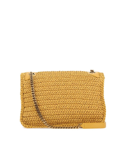 Y Niki Medium Chain Bag in Raffia and Leather