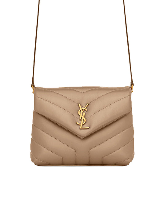 Y Loulou Toy Bag in Matelasse 'Y' Leather in Greyish Brown