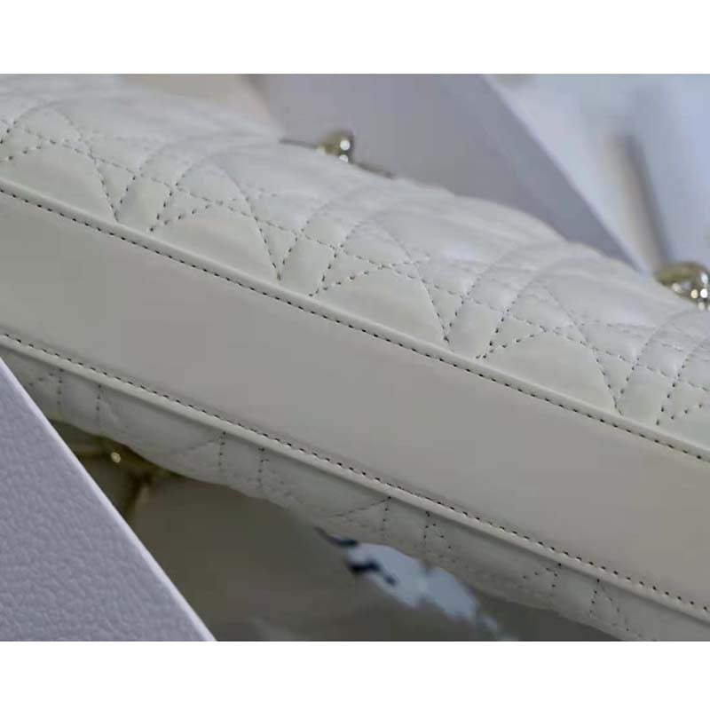 CD Women CD Lady D-Joy Bag Latte Cannage Lambskin