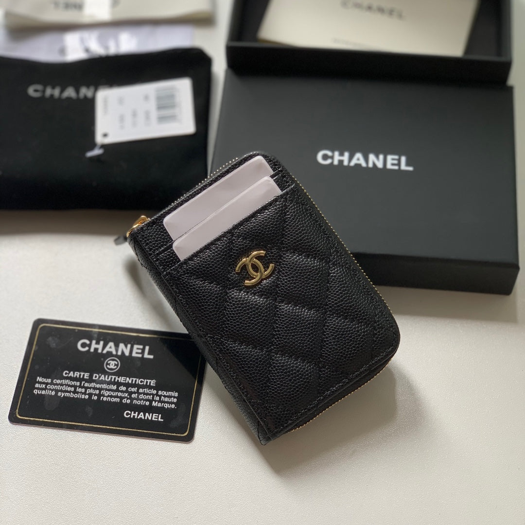 cc Zipped Coin Purse Black Bag For Women 10.9cm/4.3in