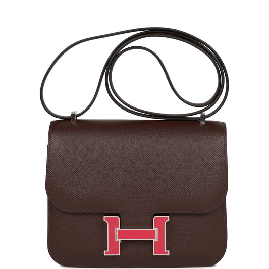 H Constance 18 Rouge Sellier Epsom Palladium Hardware