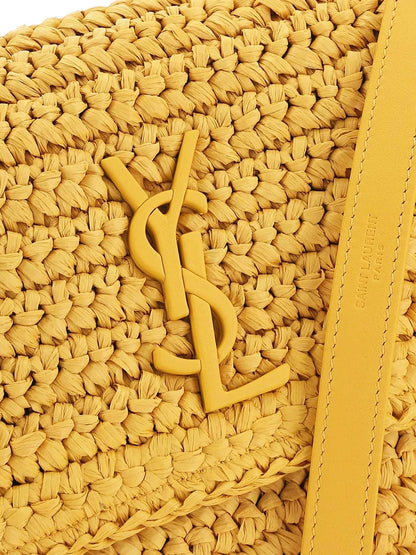 Y Niki Medium Chain Bag in Raffia and Leather