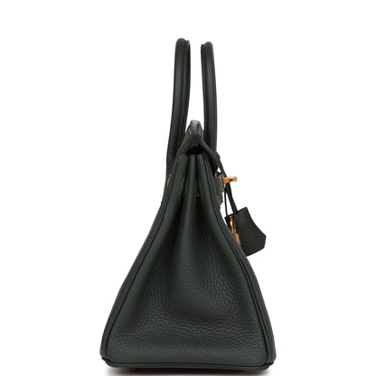 H Birkin 25 Vert Fonce Togo Gold Hardware