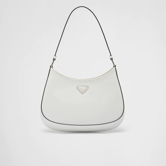 PP Cleo brushed leather shoulder bag - White/Black