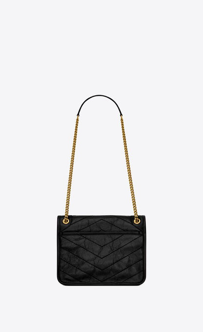 Y Niki Medium Chain Bag in Crinkled Vintage Leather
