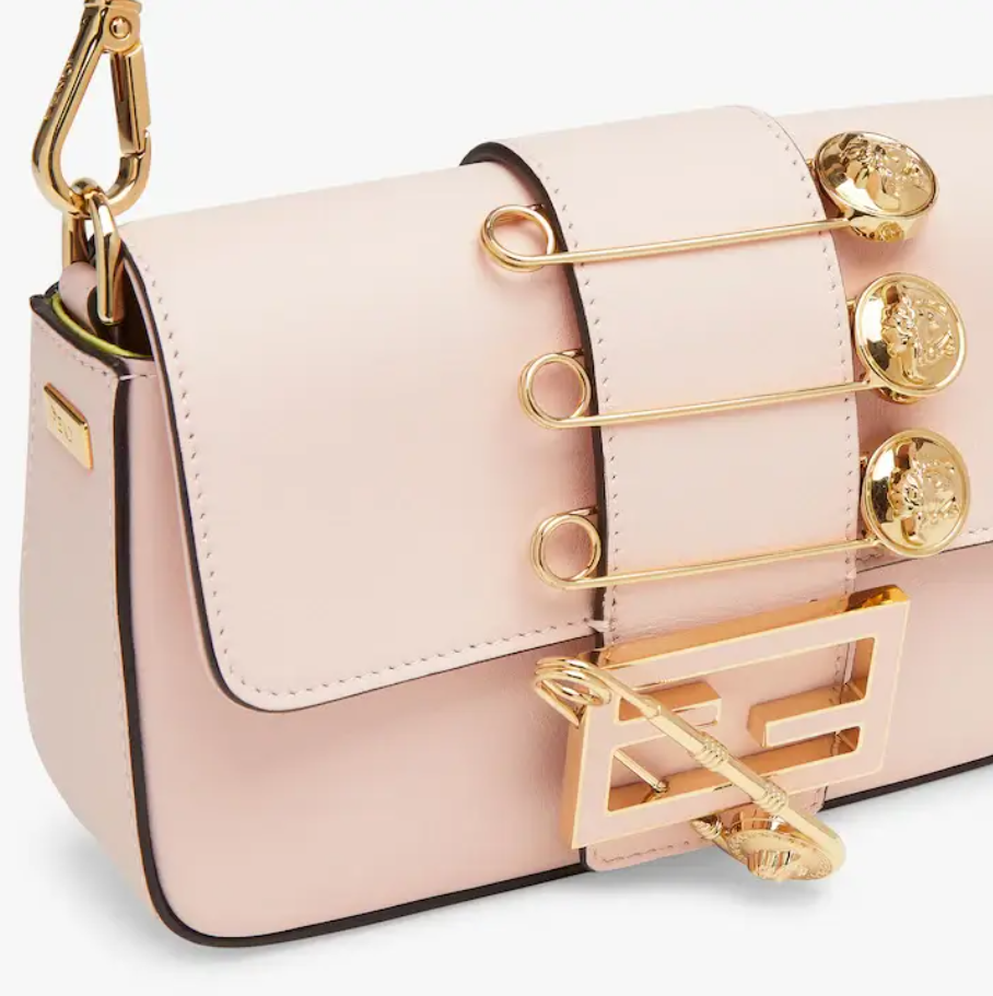Brooch mini baguette �C Fendace Pink leather bag