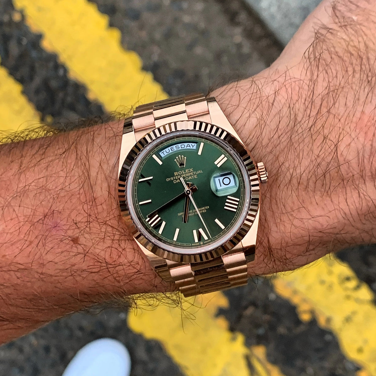 Rx 228235 Day-Date 40 Olive Green 60th Anniversary