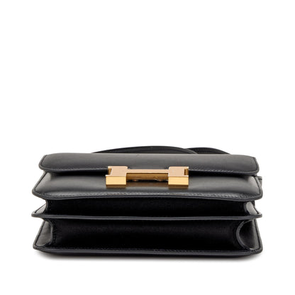H Constance Bag 18 Black Epsom Gold Hardware