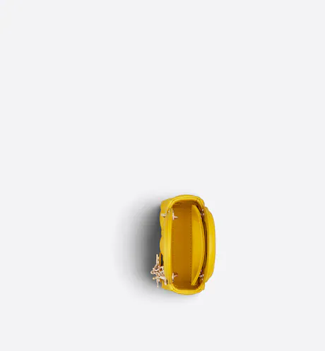 MICRO LADY D BAG Yellow Cannage Lambskin