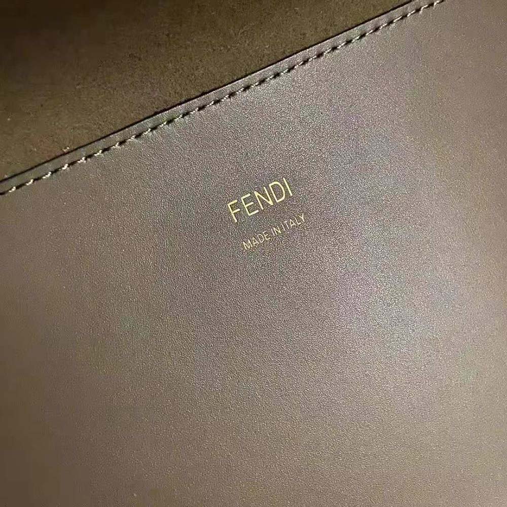 Fd Women Sunshine Medium Gray Leather and Elaphe Shopper