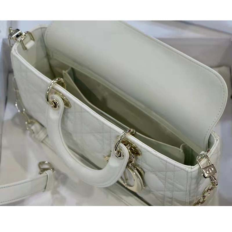 CD Women CD Lady D-Joy Bag Latte Cannage Lambskin