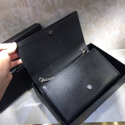 Y Black Kate Medium Leather Shoulder Bag