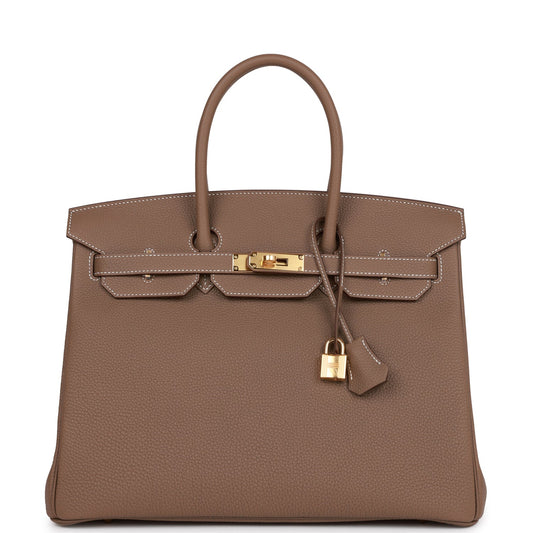 H Birkin 35 Etoupe Togo Gold Hardware