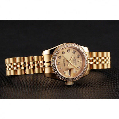 Swiss Rw Lady-Datejust Champagne Dial Diamond Bezel Gold Jubilee Bracelet 1454096