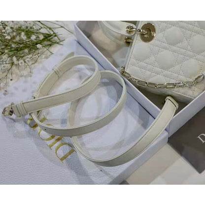 CD Women CD Lady D-Joy Bag Latte Cannage Lambskin