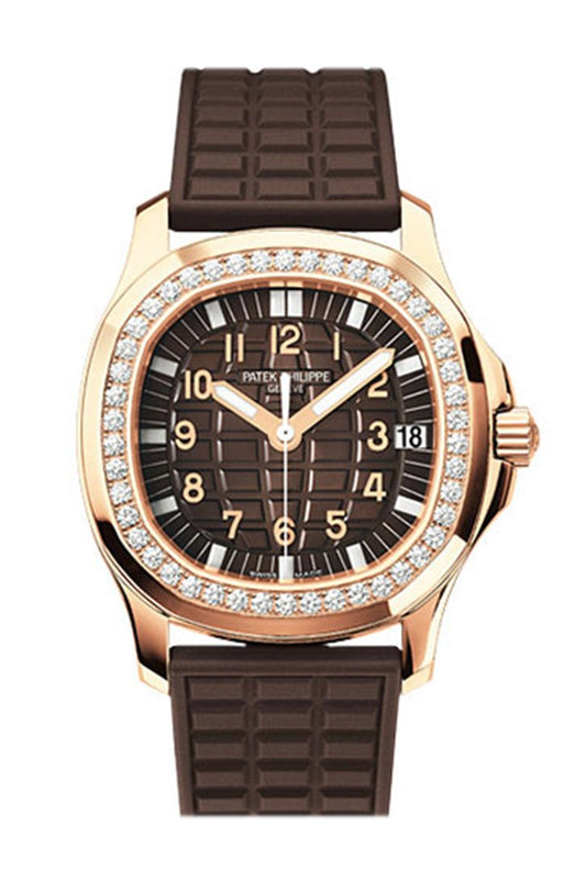 PP Aquanaut Luce Automatic Diamond Brown Dial Ladies Watch 5068R-001