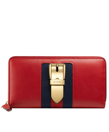 GG Sylvie leather zip around wallet 476083