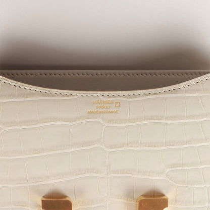 H Constance 18 Beton Matte Alligator Gold Hardware
