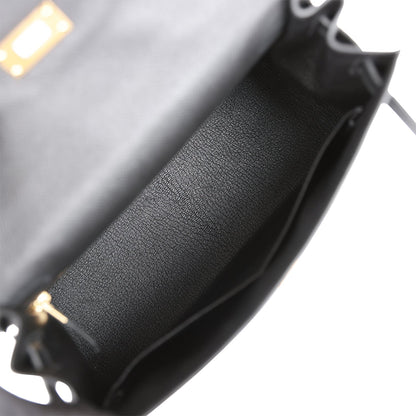 H Kelly Sellier 28 Black Epsom Gold Hardware