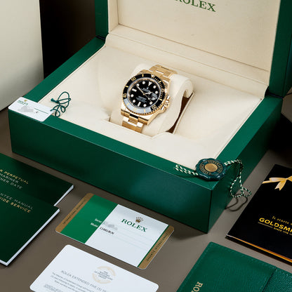 RLX Perpetual Submariner Date 41mm Black Dial Yellow Gold 126618LN