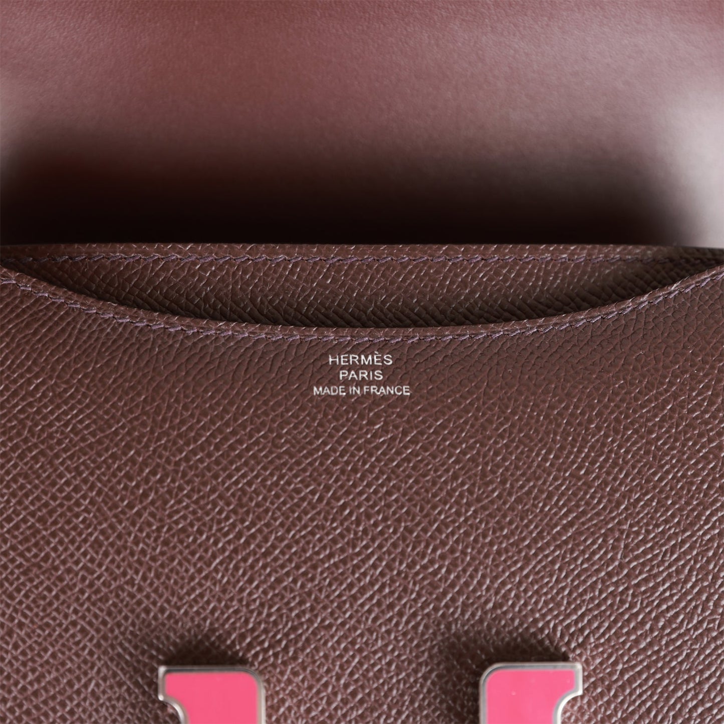 H Constance 18 Rouge Sellier Epsom Palladium Hardware