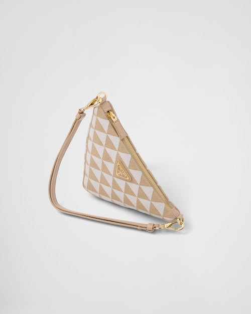 Embroidered fabric mini-bag - Beige/Chalk White